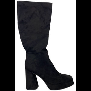 Nine West Women's Vadda Block Heel Dress Wide Calf Boots Black - Medium